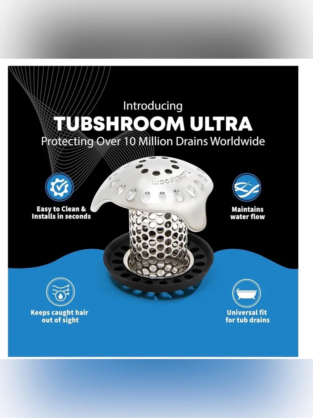 TubShroom Ultra Stainless Steel Platinum Bundle Revolutionary Drain Protector